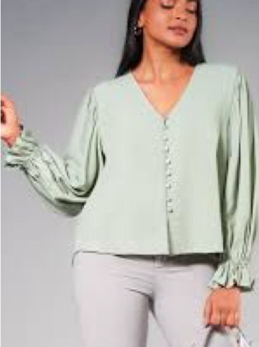 1.State Mint blouse with smocking